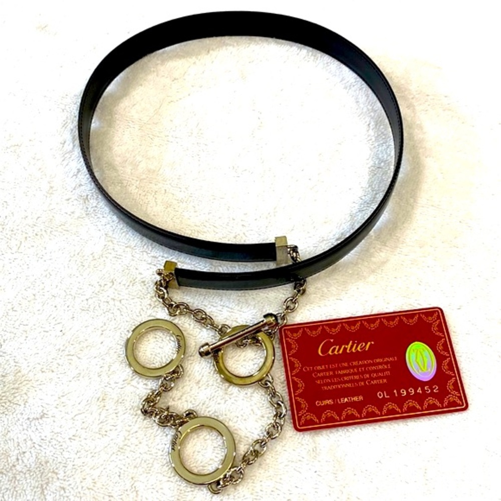 NWOT Cartier black leather chain belt - Picture 10 of 10